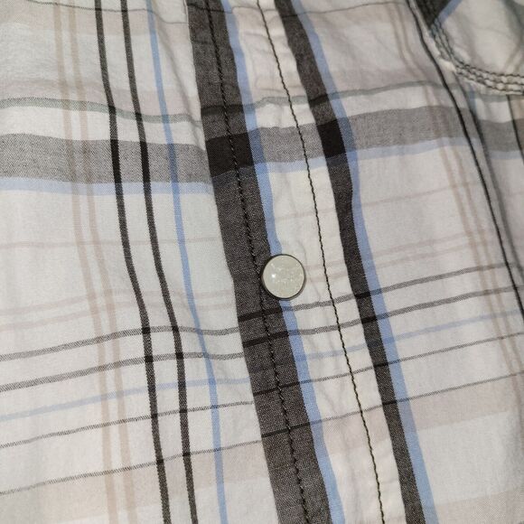 GPH Supply Co Shirt Mens XXL Plaid Western Pearl Snap Long Sleeve Brown Used - Picture 3 of 9